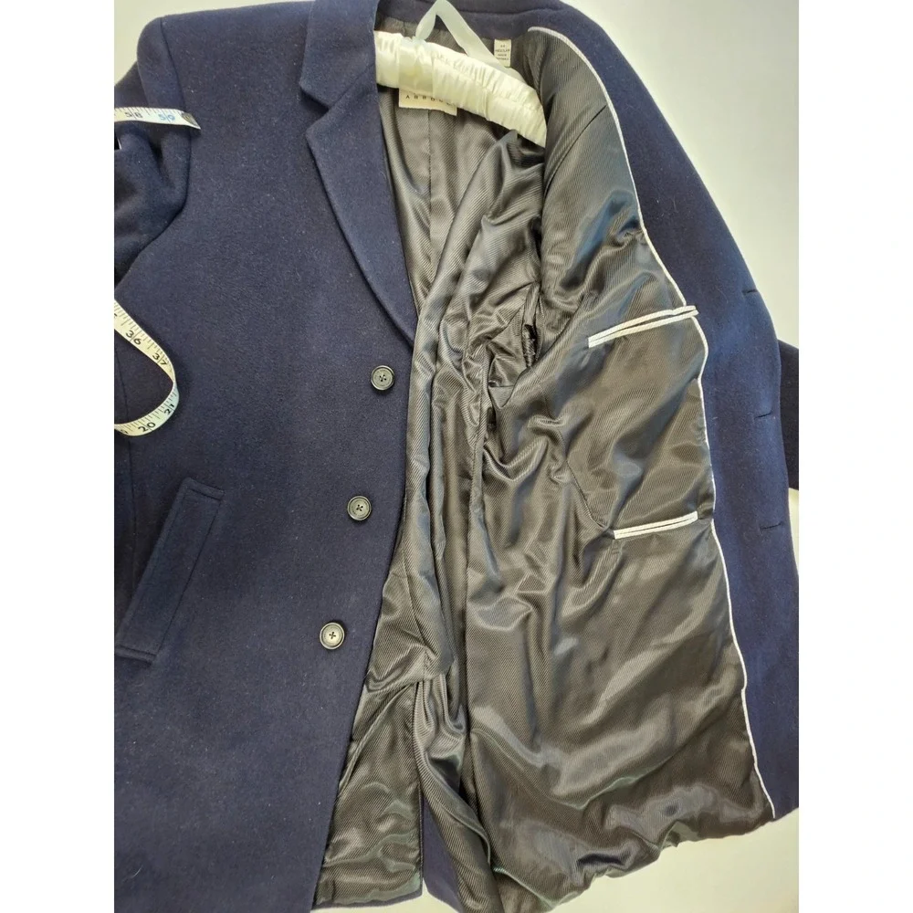 Joseph‎ Abboud navy blue Wool cashmere blend overcoat